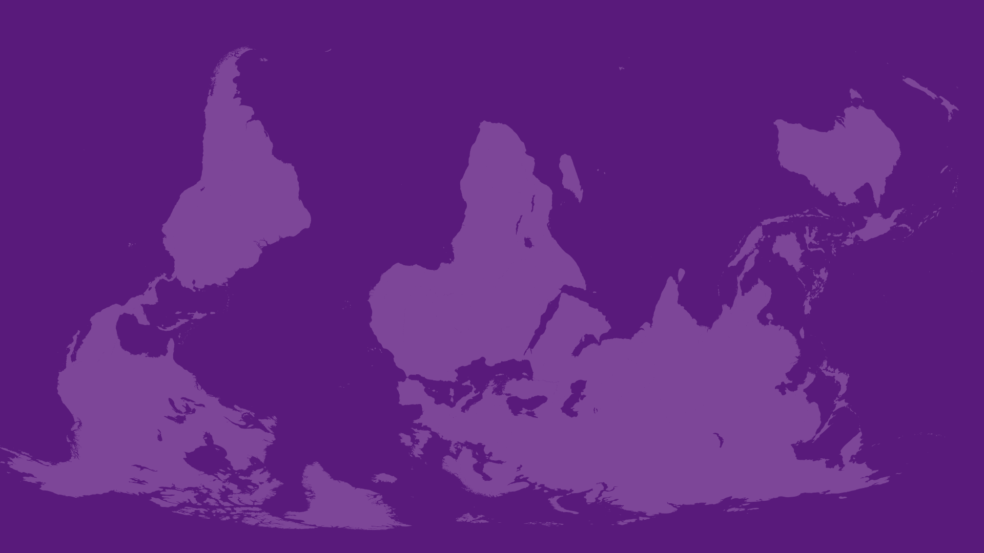 An upside down map of the globe emphasizing the global south