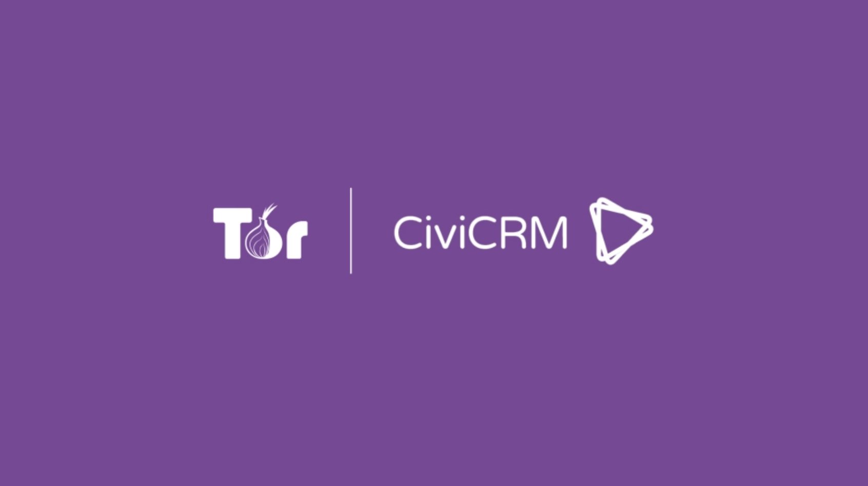 The Tor and CiviCRM logos on a purple background